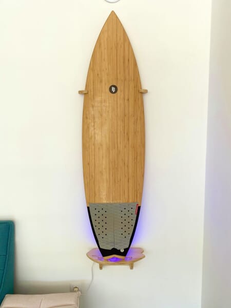 Backlighted Surf Rack Fire Smartphone Ready - Surfboard Wall Mount Vertical